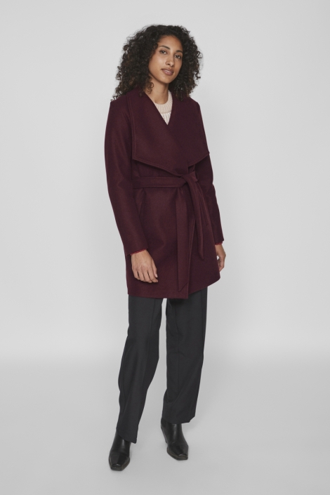 Vila bordeaux dames jas | Model vooraanzicht