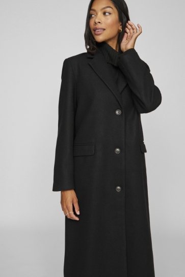 Vila VISOLO L/S COAT - NOOS 14094315 Black