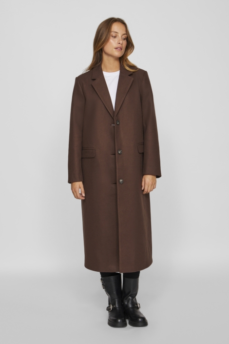 Vila bruine dames jas | Model vooraanzicht