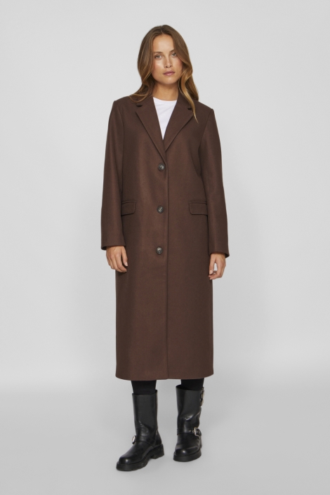 Vila bruine dames jas | Model vooraanzicht