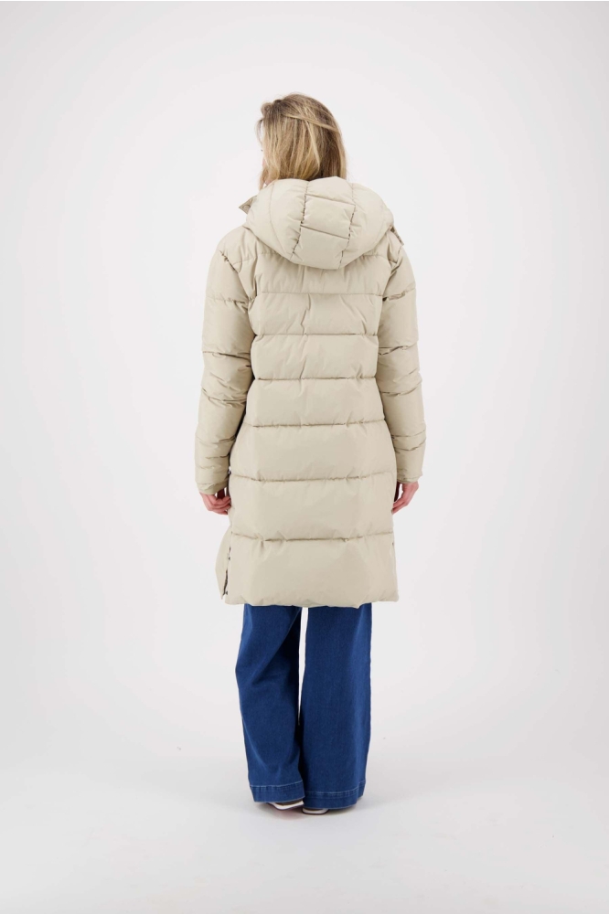 Zusss beige dames jas | Model achteraanzicht