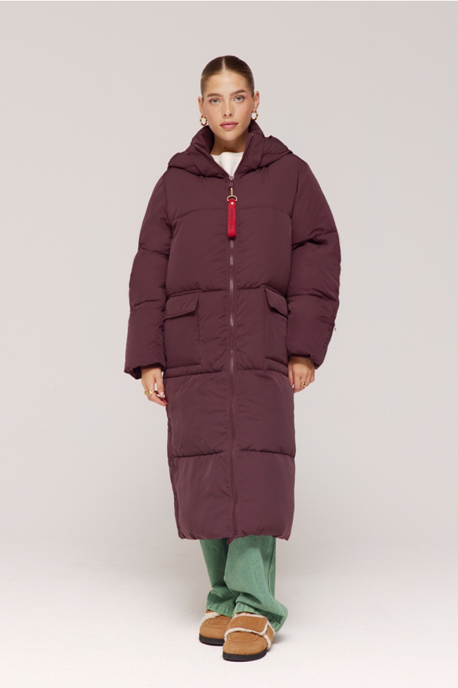 Harper & Yve bordeaux dames jas | Model vooraanzicht