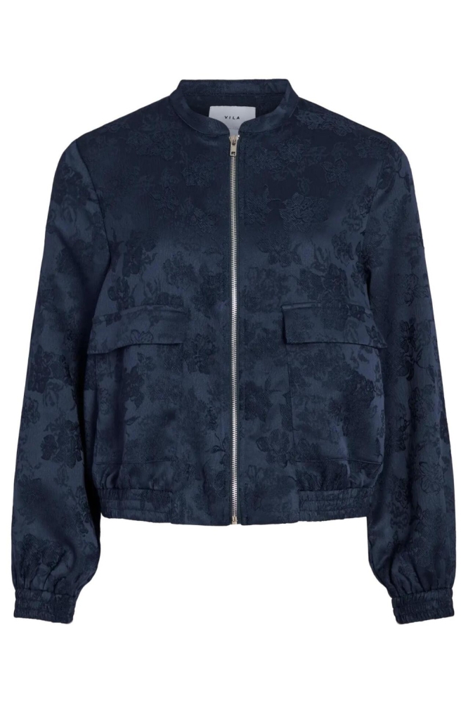 Vila blauwe dames jas | Vooraanzicht