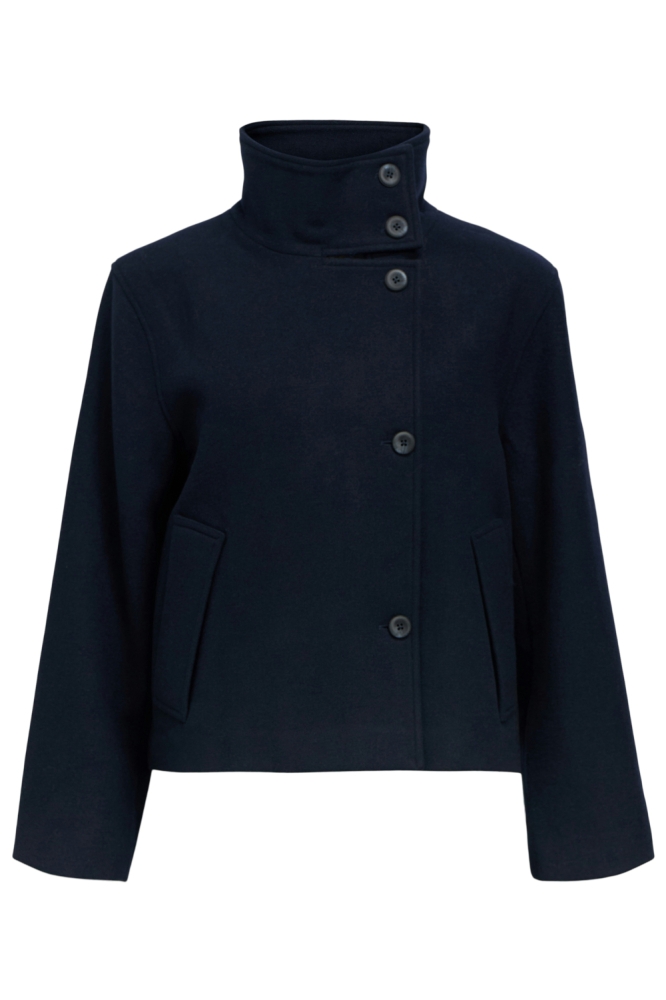 Object blauwe dames jas | Vooraanzicht