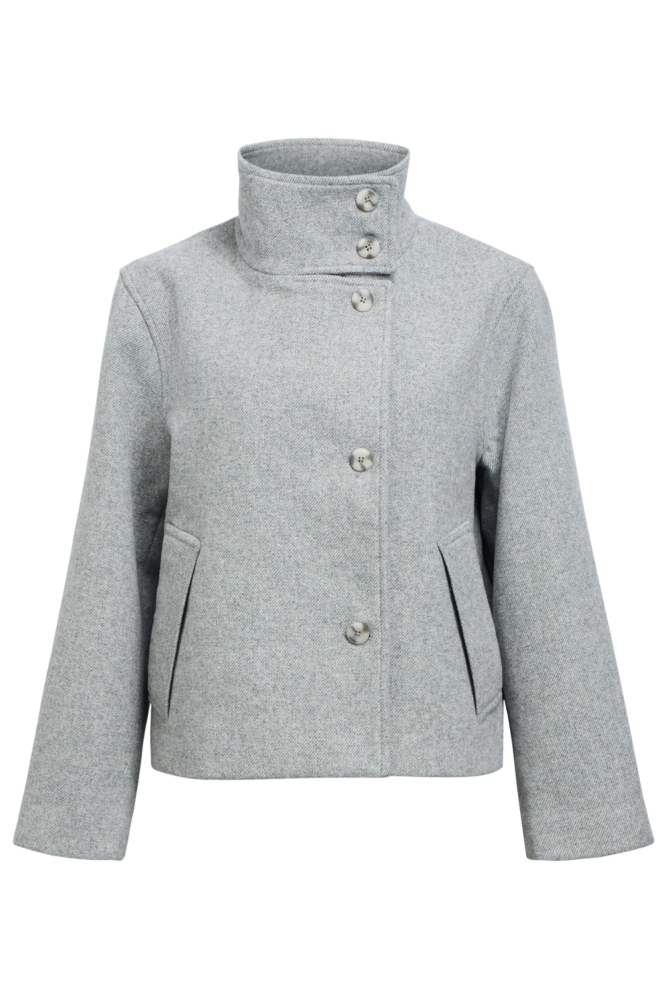 Object grijze dames jas | Vooraanzicht