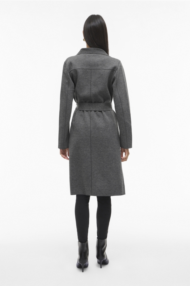 Vila grijze dames jas | Model achteraanzicht
