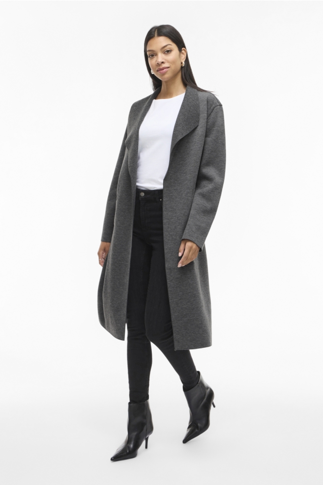 Vila grijze dames jas | Model zijaanzicht