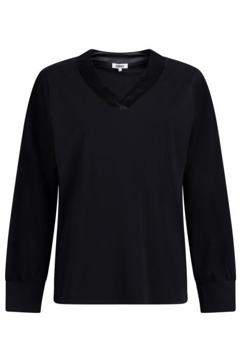 Zoso zwarte dames blouse | Vooraanzicht