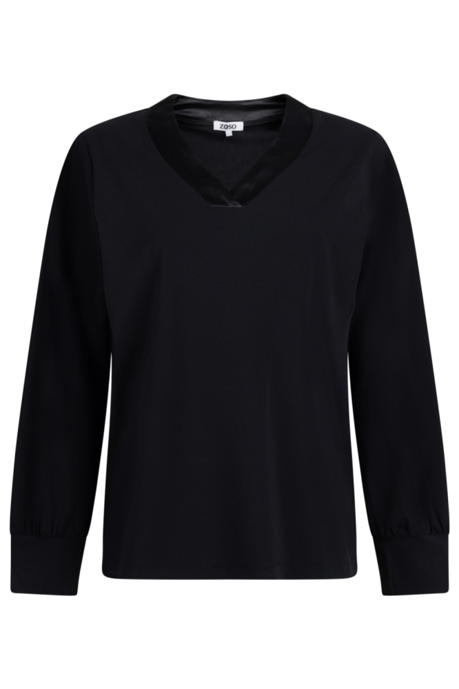 Zoso zwarte dames blouse | Vooraanzicht