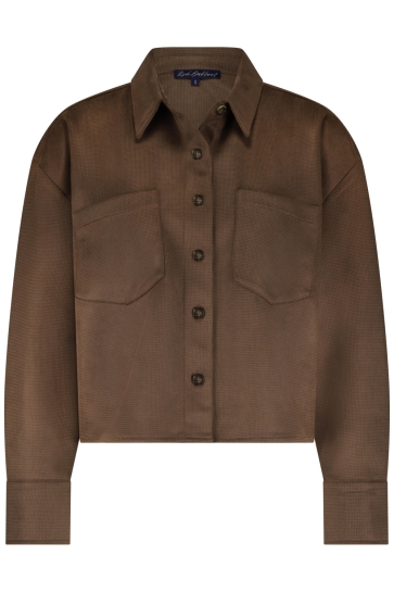 Red Button BLOUSEJACKET 2 TONE FAUX SUEDE SRB4668 Mid Brown