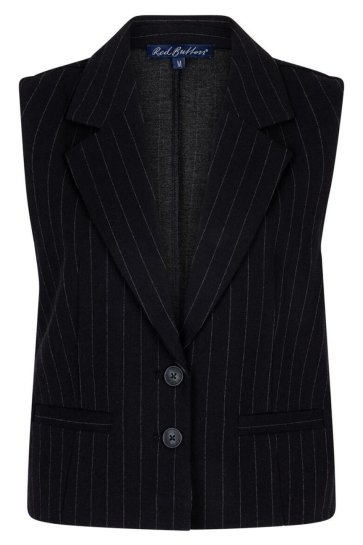 Red Button Vest WAISTCOAT PUNTA PINSTRIPE SRB4625 BLACK