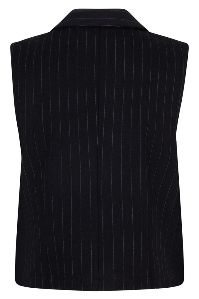 Red Button zwarte dames gilet | Achteraanzicht