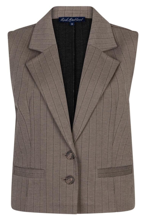 Red Button taupe dames gilet | Vooraanzicht