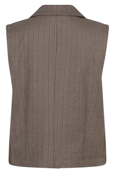 Red Button taupe dames gilet | Achteraanzicht