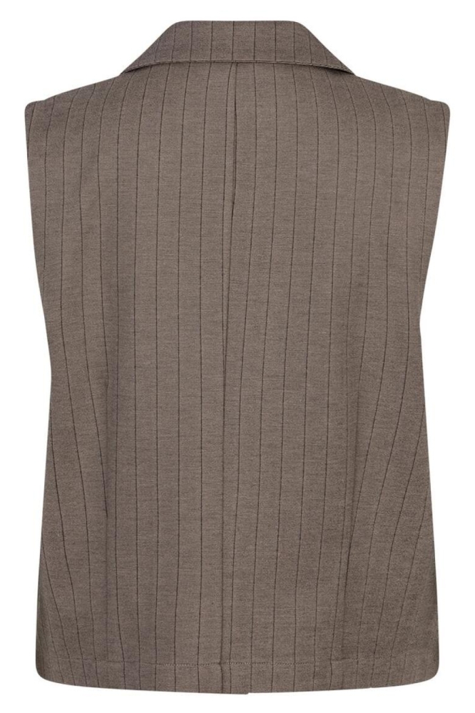 Red Button taupe dames gilet | Achteraanzicht