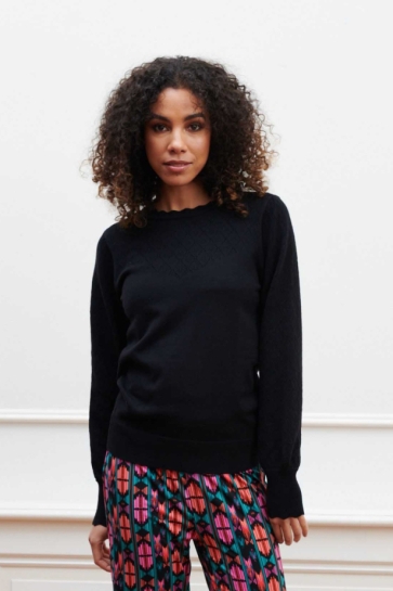 Lofty Manner Trui SWEATER ROMY PK104 600 Black