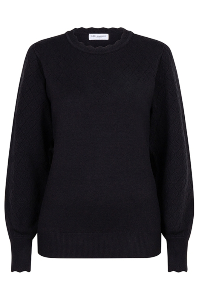 Lofty Manner zwarte dames trui | Vooraanzicht