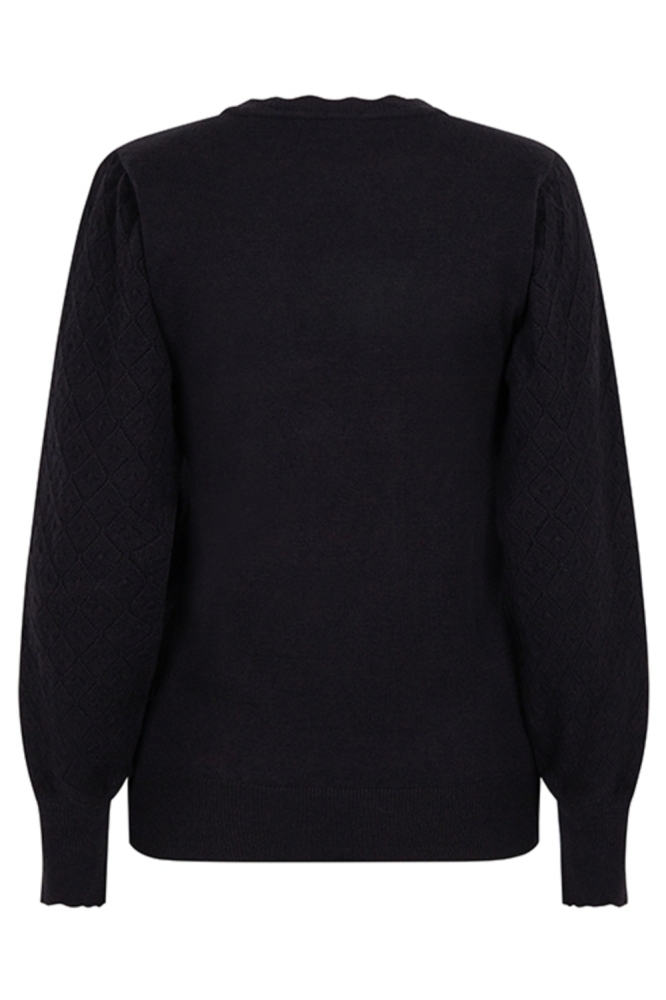 Lofty Manner zwarte dames trui | Achteraanzicht