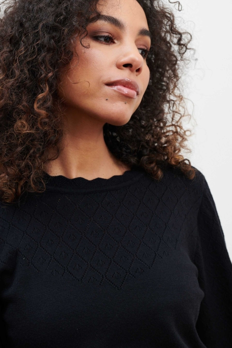 Lofty Manner zwarte dames trui | Close up