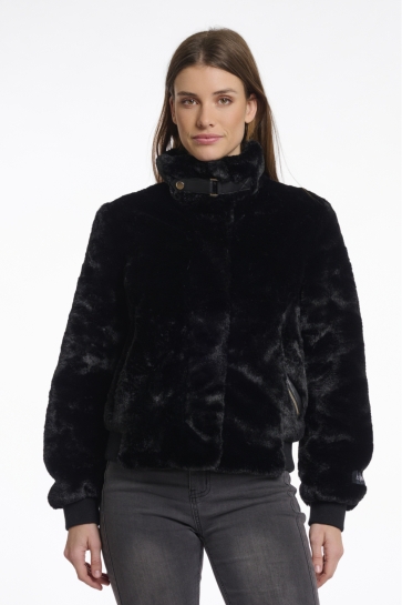 Rino & Pelle Jas SHORT FAKE FUR JACKET AMBRA 7002511 9900 Black