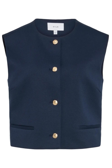 Vila Vest VITILDA S/L VEST 14113612 NAVY BLAZER