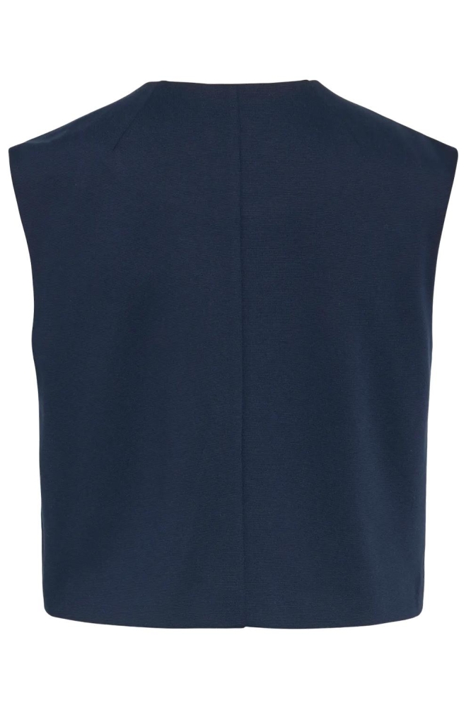 Vila blauwe dames gilet | Achteraanzicht