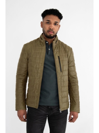 Donders Jas LEATHER JACKET 52290 623 DRIED HERBS OLIVE