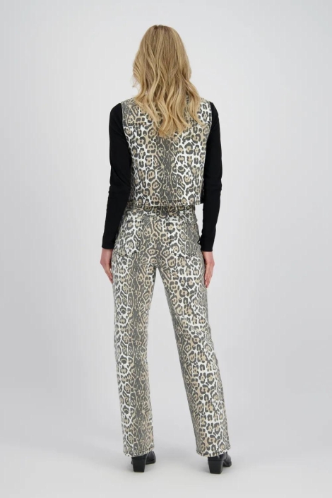 Raizzed zand dames gilet | Model achteraanzicht