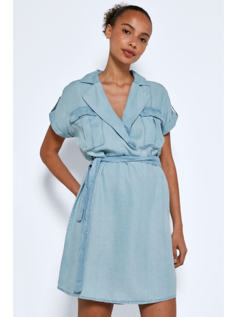 Noisy may Jurk NMVERA S/S ENDI TENCEL SHIRT DRESS 27005660 Light Blue Denim