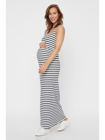 Mama-Licious Positiekleding MLLEA ORG Y/D TANK MAXI DRESS A. O. 20011102 Snow White/NAVY BLAZE