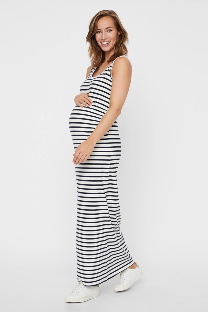 MLLEA ORG Y/D TANK MAXI DRESS A. O. 20011102 Snow White/NAVY BLAZE
