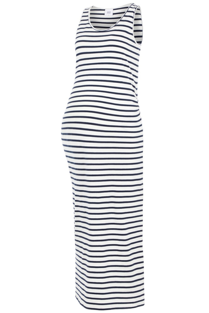 MLLEA ORG Y/D TANK MAXI DRESS A. O. 20011102 Snow White/NAVY BLAZE