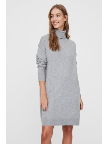 Vero Moda Jurk VMBRILLIANT LS ROLLNECK DRESS NOOS 10199744 Light Grey Melange