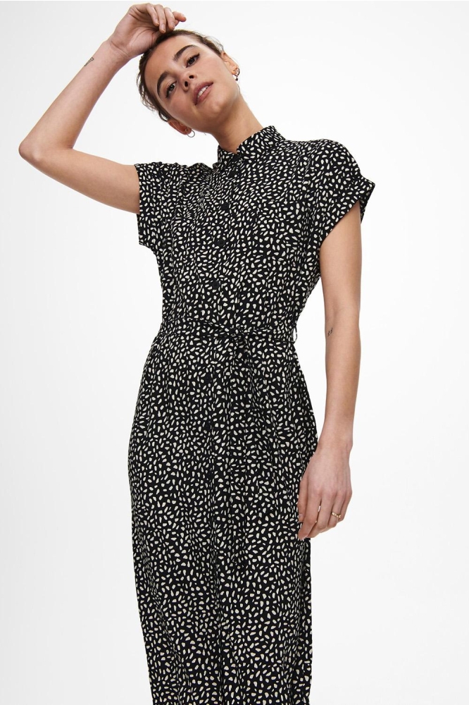 ONLHANNOVER S/S SHIRT DRESS NOOS WVN 15191953 Black/W.CLOUD DANCER