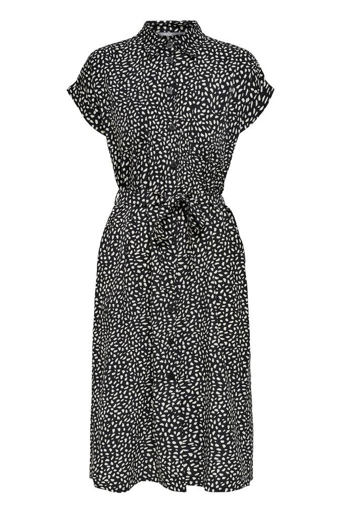 ONLHANNOVER S/S SHIRT DRESS NOOS WVN 15191953 Black/W.CLOUD DANCER