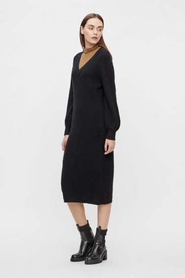Object OBJMALENA L/S KNIT DRESS NOOS 23035775 Black
