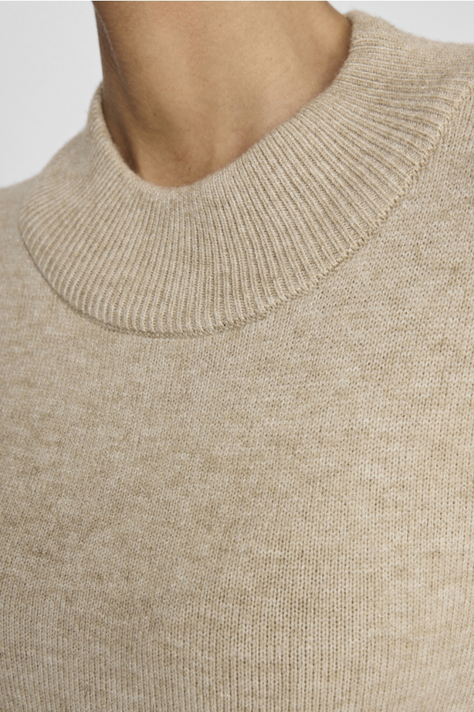 Vila ecru dames jurk | Close up