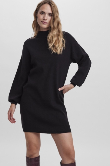 Vero Moda VMNANCY LS FUNNELNECK DRESS GA BOO 10249116 BLACK