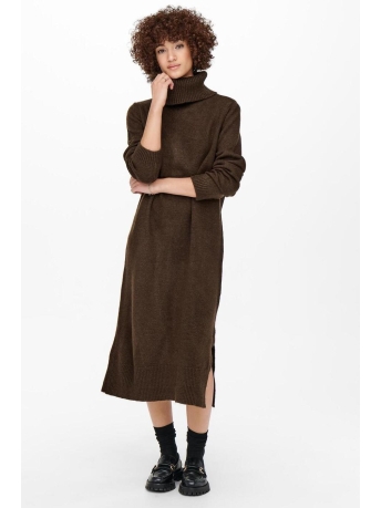 Only Jurk ONLBRANDIE L/S ROLL NECK DRESS KNT 15214595 Chicory Coffee