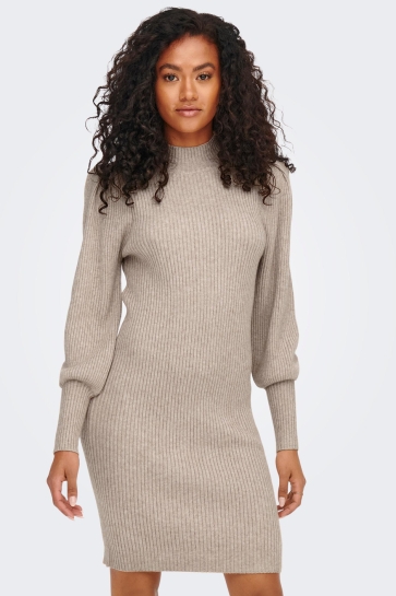 Only Jurk ONLKATIA L/S DRESS KNT NOOS 15232502 MOCHA MERINGUE
