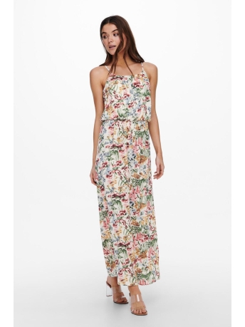 Only Jurk ONLWINNER S/L MAXI DRESS NOOS PTM 15177381 Cloud Dancer/BLURRY FLO