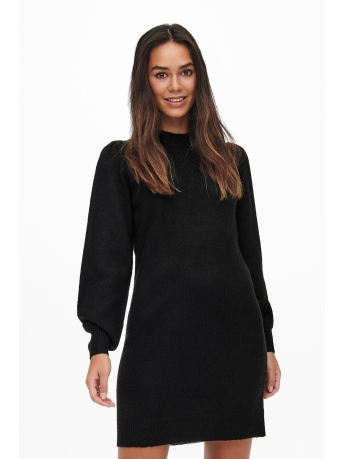 Jacqueline de Yong Jurk JDYRUE L/S HIGH NECK DRESS KNT NOOS 15238237 BLACK