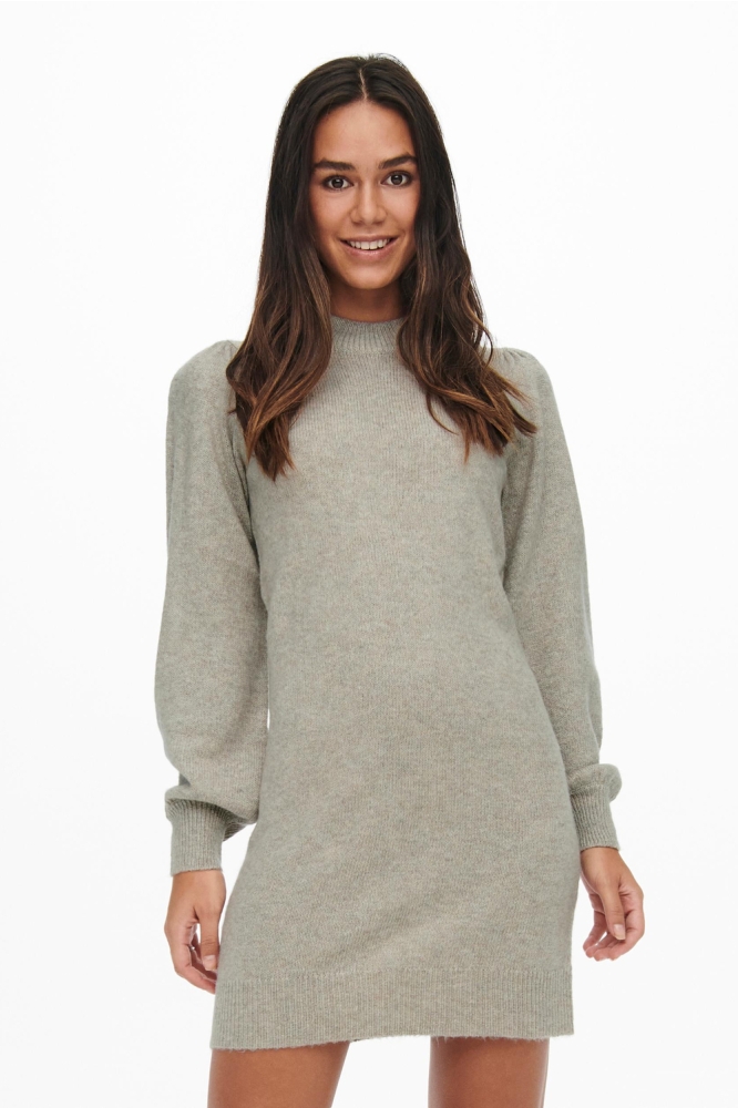 Jacqueline de Yong grijze dames jurk | Model vooraanzicht