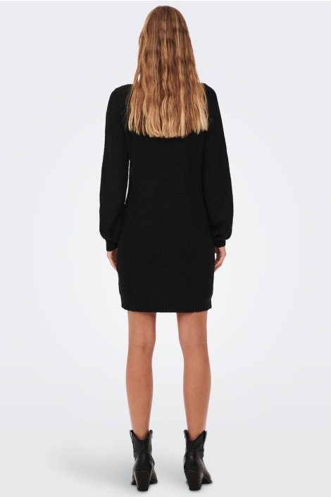 Jacqueline de Yong zwarte dames jurk | Model achteraanzicht