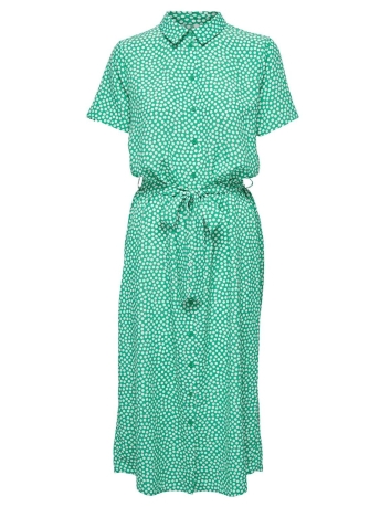 Only Jurk ONLCORDELIA S/S MIDI SHIRT DRESS WV 15231879 SIMPLY GREEN