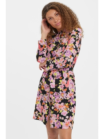 Vero Moda Jurk VMLUCIA LS ABK SHIRT DRESS WVN 10280735 Black/LALA