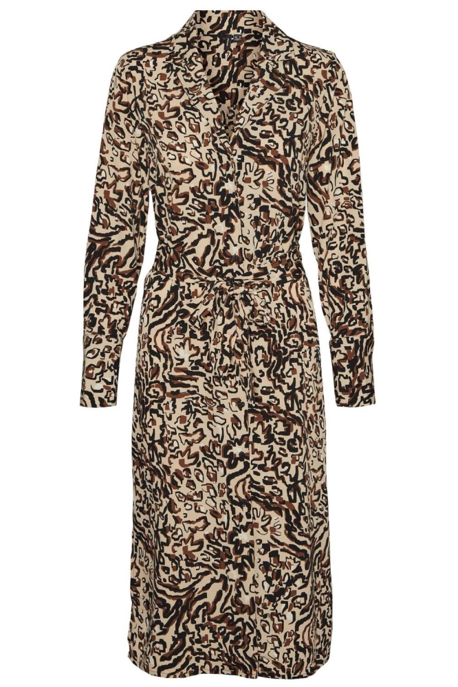 VMLYDIA LS CALF SHIRT DRESS WVN 10278874 IRISH CREAM/LAUR