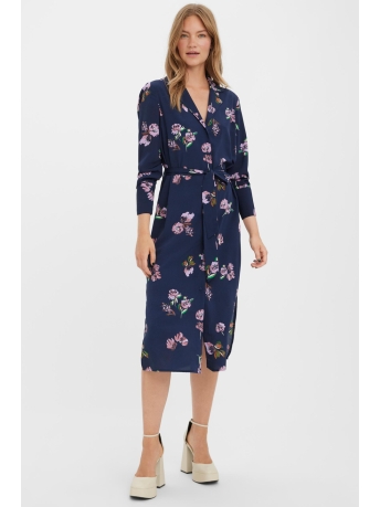 Vero Moda Jurk VMLYDIA LS CALF SHIRT DRESS WVN 10278874 NAVY BLAZER