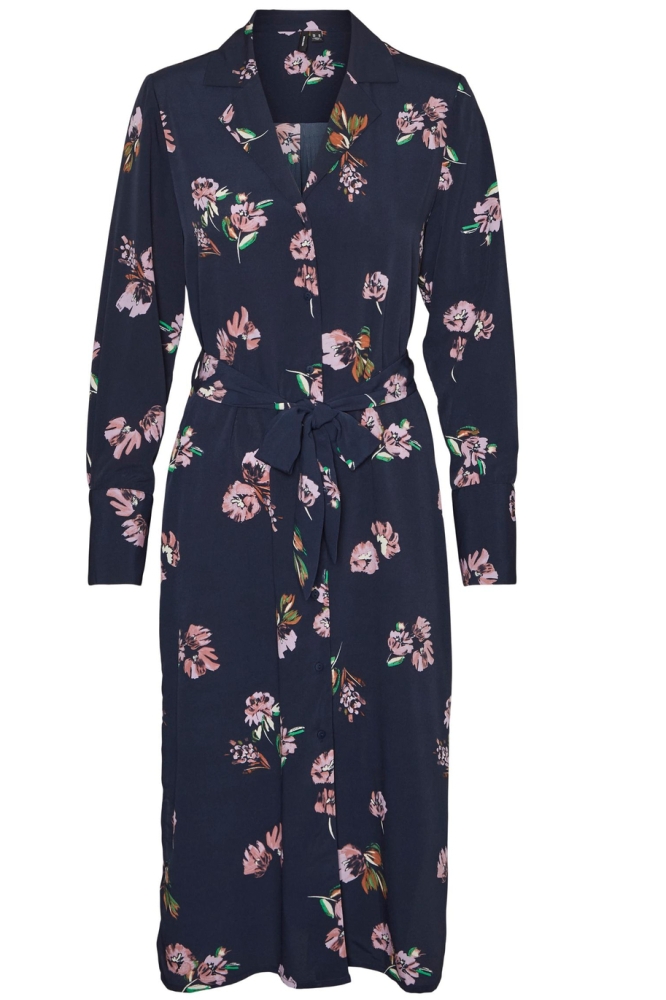 VMLYDIA LS CALF SHIRT DRESS WVN 10278874 NAVY BLAZER