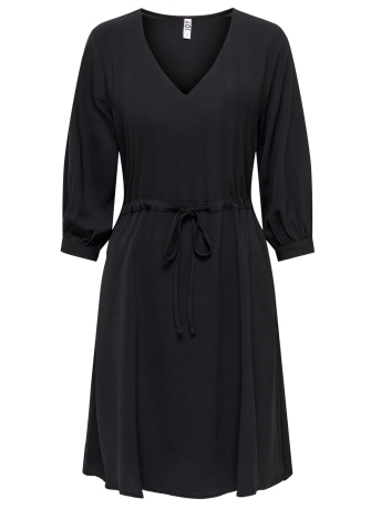 Jacqueline de Yong Jurk JDYLION 3/4 DRAWSTRING DRESS WVN 15280161 BLACK